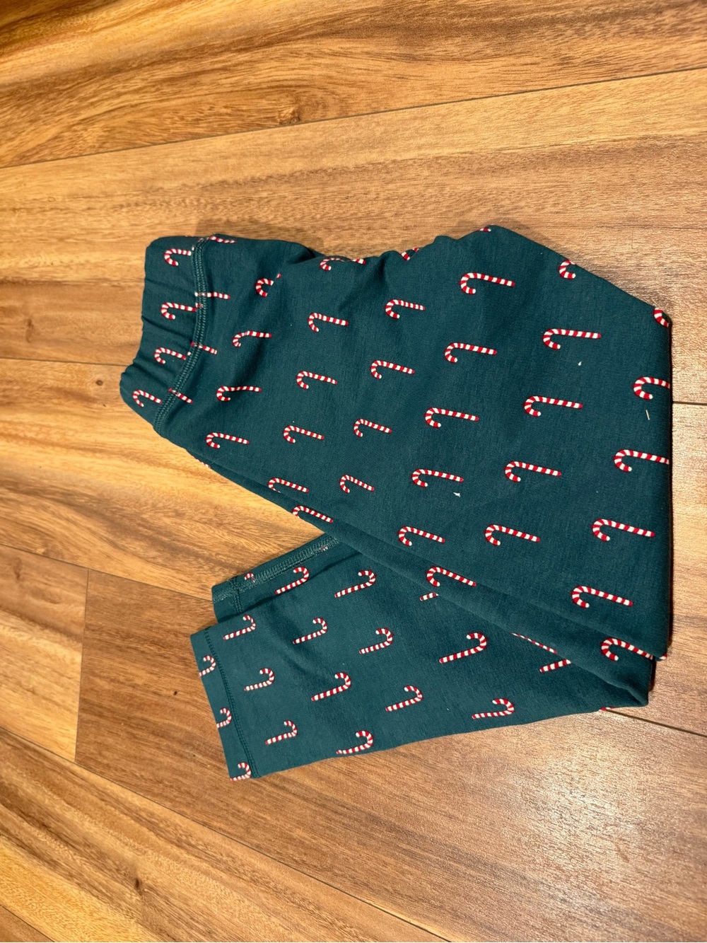 Kids Green Candy Cane Print Pants - Holiday Sleepwear